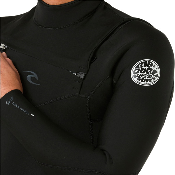 2026 Rip Curl Heren Dawn Patrol 2mm Borst Ritssluiting Lange Mouwen Lentepak Wetsuit 11QMSP - Black